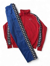Vintage 90s Y2K Kappa TRACKSUIT Set Jacket Pants Red Blue Size S, STREETWEAR