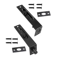 2 Pcs 4 Inch Door Gate Flush Bolt, Stainless Steel, Concealed Slide Lock, Black