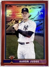 AARON JUDGE /5 RED REFRACTOR PSA 9 POP 2 2021 BOWMAN CHROME 1991 MINT GRADE RARE