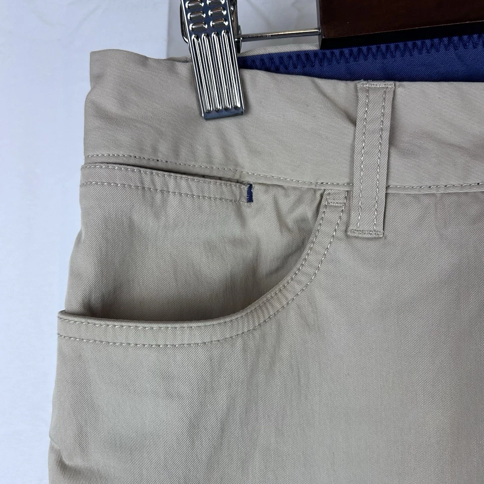 Pantalones Johnnie-O Prep-Formance Para Hombre 32 x 32 Caqui Claro Rendimiento Golf Suave Foto 4 de 4