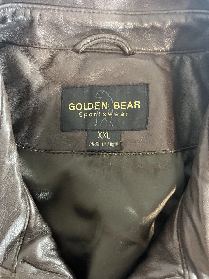 Chaqueta de cuero marrón Golden Bear para hombre talla  Foto 2 de 4