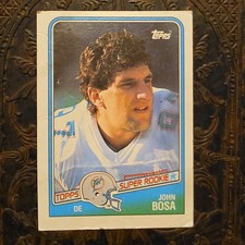 Topps 1988 John Bosa #198 Miami Dolphins NFL Football Rookie Trading Card. rookie card picture