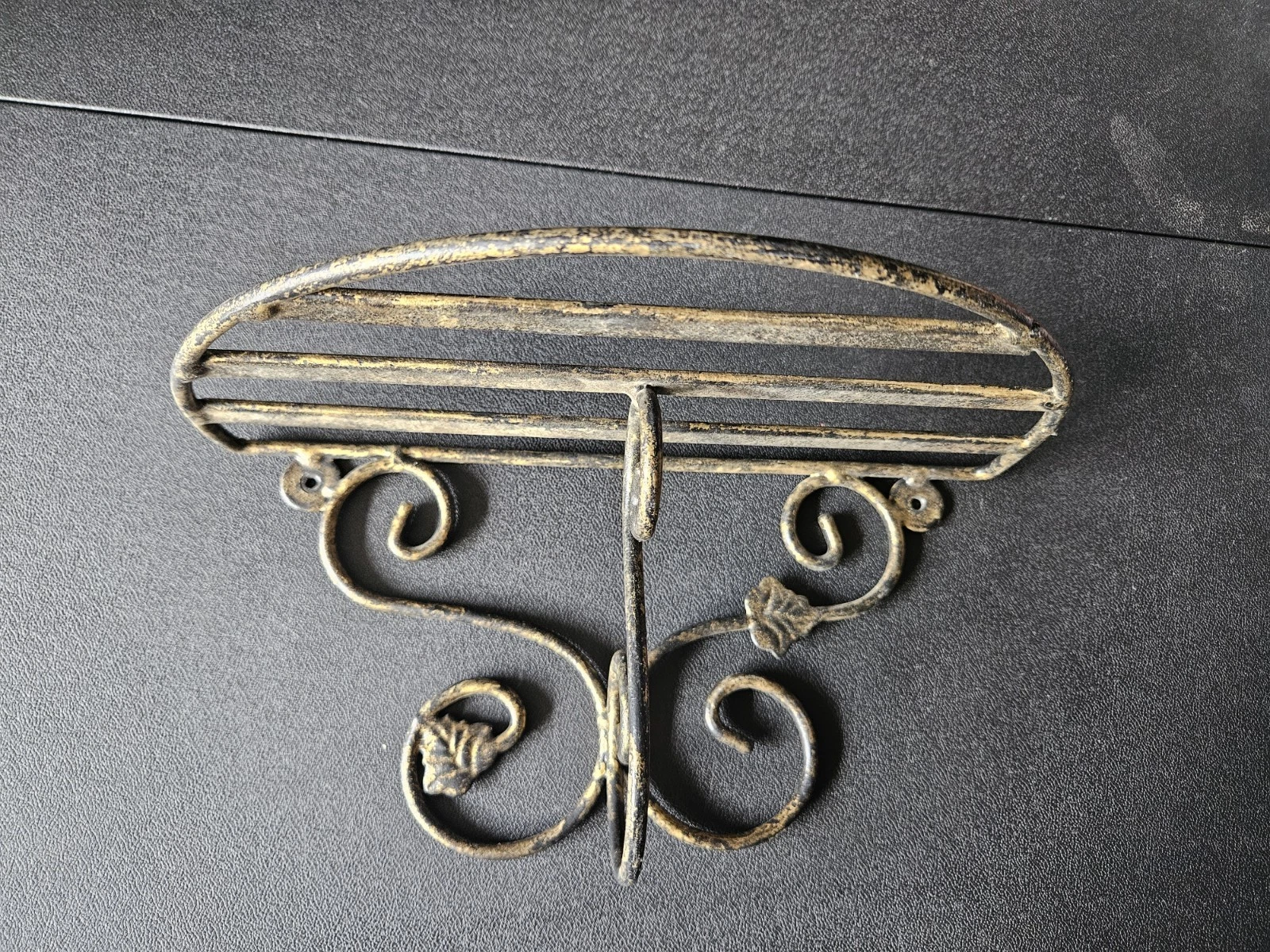 Vintage Decorative Metal Swearl Shelf Unique Design Wall Hanging 13 Inches Wide