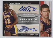 2008-09 Topps Treasury 6/39 Magic Johnson Brook Lopez #MT-JLO Auto HOF 1e41