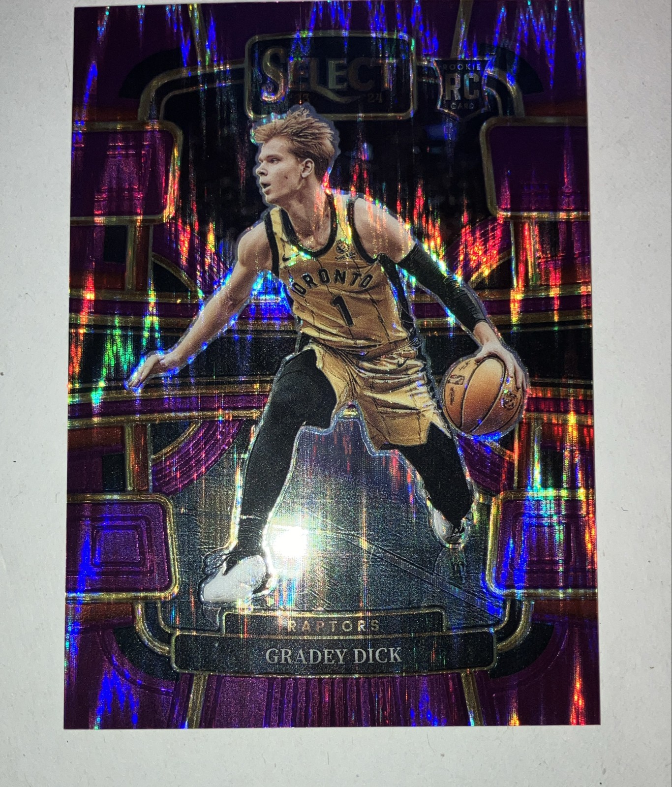 2023-24 Panini Select - Concourse Gradey Dick #90 Purple Flash Prizm /175 (RC)