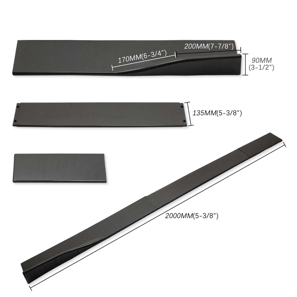 Parachoques delantero y trasero de fibra de carbono para Audi Quattro parachoques alerón faldones laterales Foto 4 de 4