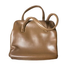 Vintage Brown Leather Handbag Purse Clutch 3 Pockets 8