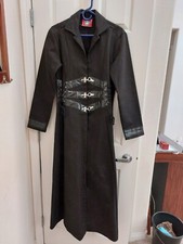 Vintage Red Balls On Fire Long Sleeve Heavy Weight Gothic Duster - Medium