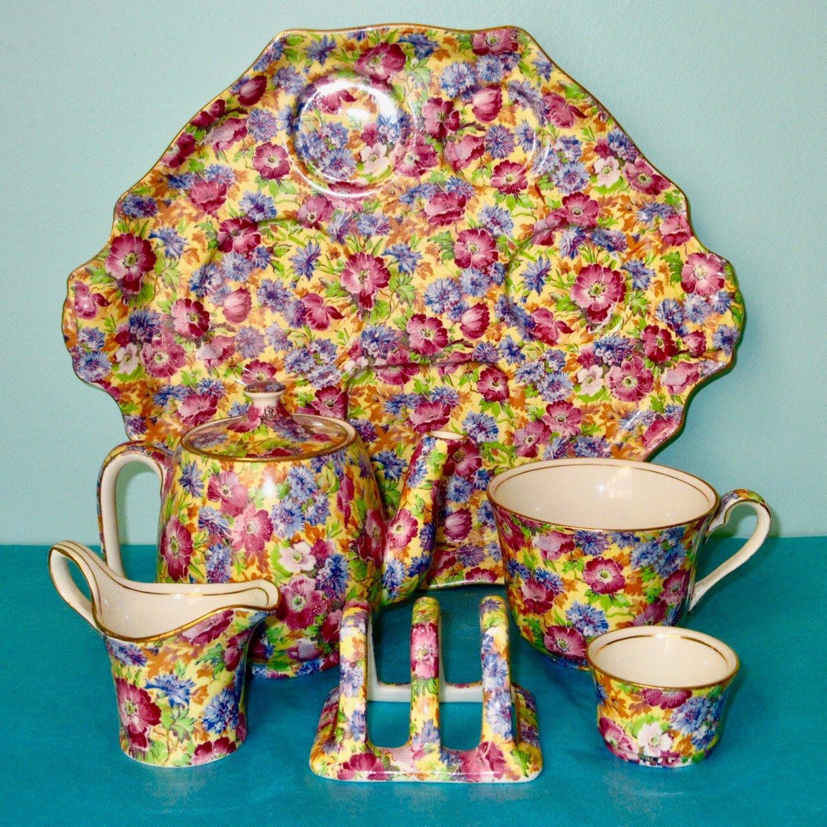 Royal Winton Grimwades Antique Art Deco ROYALTY Chintz 6 Piece Tea