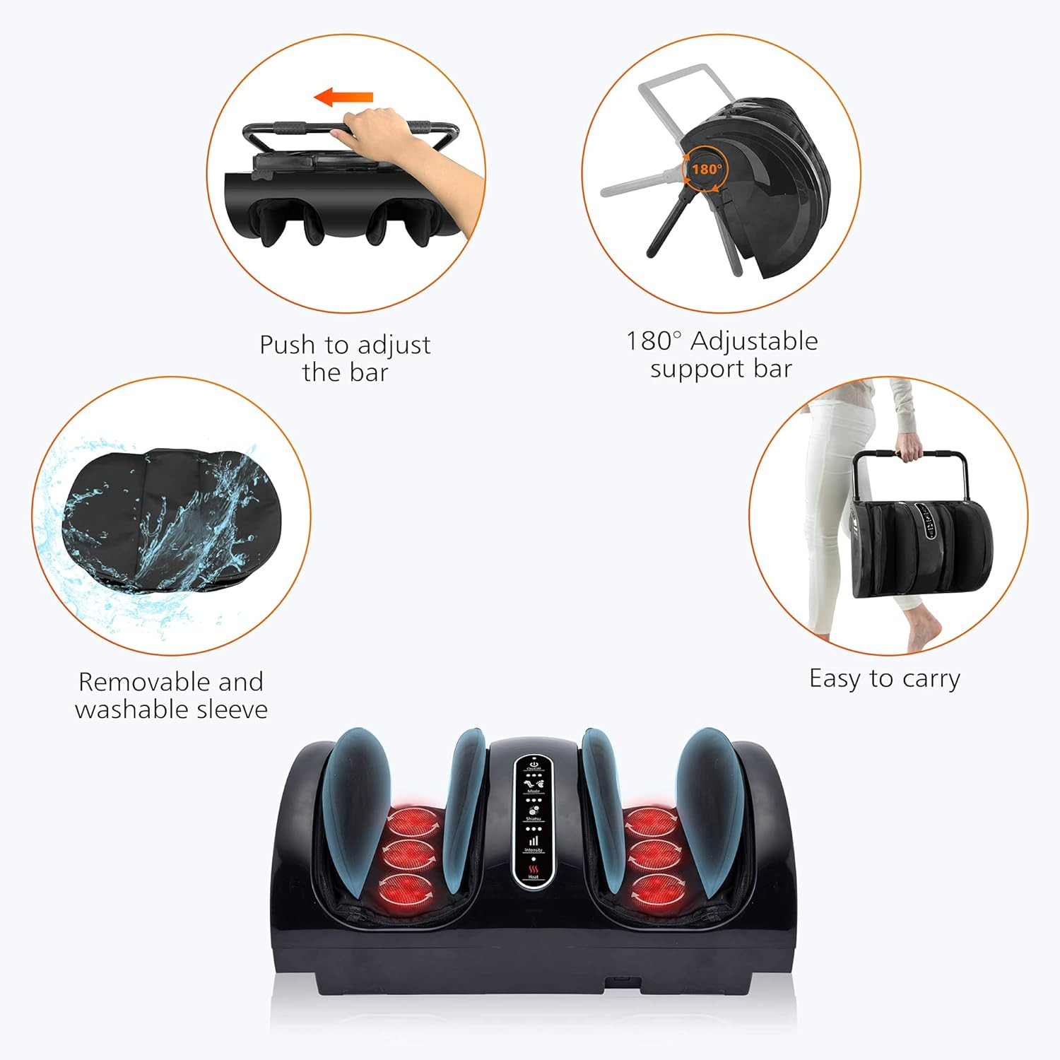 Foot Massager with Heat, Shiatsu Feet and Calf Massager Machine for Plantar Fasc