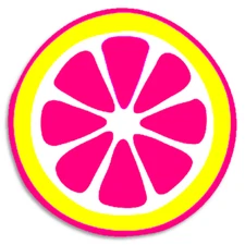 Pink Yellow Citrus Slice - Circle Sticker Decal 3 Inch - Grapefruit Lemonade