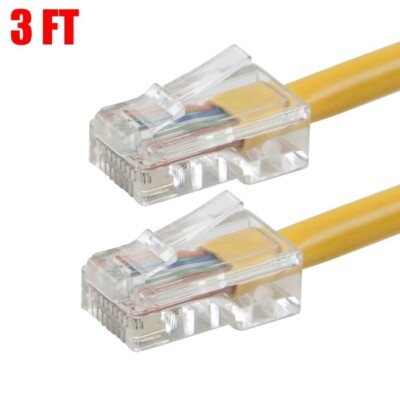 Paquete de 3 Cable Ethernet Cat5e 3FT RJ45 LAN Amarillo Red Internet