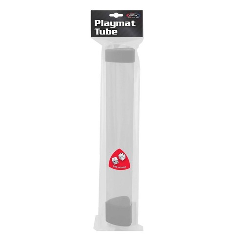 1 BCW Clear Tri-oval Playmat Tube With 2 White Dice and Caps - Picture 2 of 4