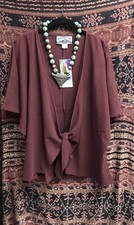 TIENDA HO SD57 VEST COTTON LINEN BLEND Merlot