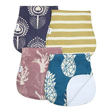Baby Burp Cloths 4 Pack for Boys Girls Extra Absorbent Thick Soft Burping Towels
