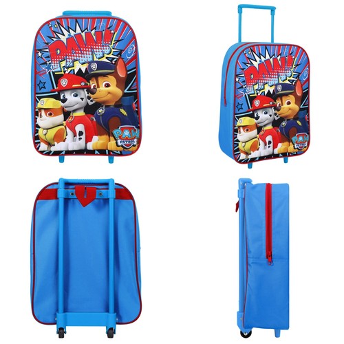 Paw Patrol Trolley Foldable Wheeled Cabin Bag Luggage Kids Boys Blue - Picture 6 of 9