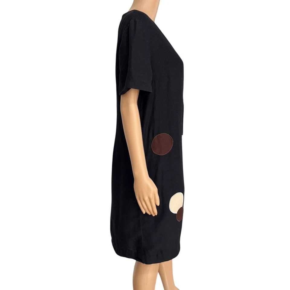 Evan-Picone vintage linen blend dress with polka dot applique size 12 - Image 2 of 4