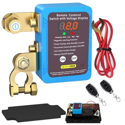 240A 12/24V Dual Remote Auto Batterie Trennschalter mit LED Spannungsanzeige