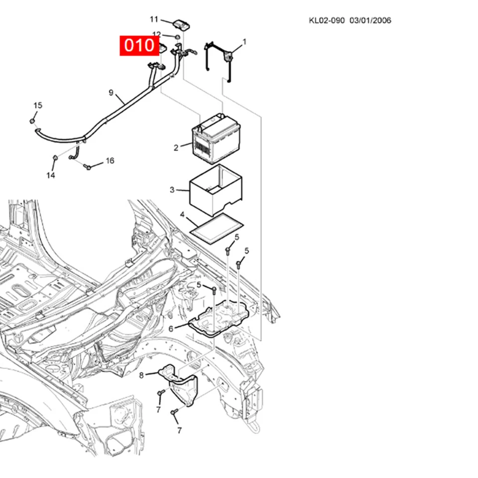 Battery Positive Wiring Protective Cap for 2008-2011 Chevrolet Captiva Sport - Image 2 of 2