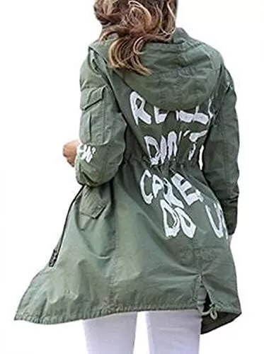 Women's I Really Don't Care Do U Melania Trump Cotton Coat Jacket - Cargo Jacket - Picture 3 of 7