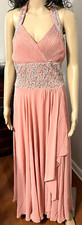Saten & Istanbul Mauve Evening Gown With Halter Tie Neck Size Medium Vintage