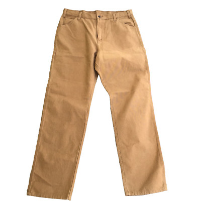 NWT Dickies Carpenter Jeans Mens 38 x 34 Brown Relaxed Fit Straight Utility Loop