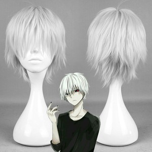 Tokyo Ghoul Wigs Kaneki Ken Silver White Halloween Party Anime