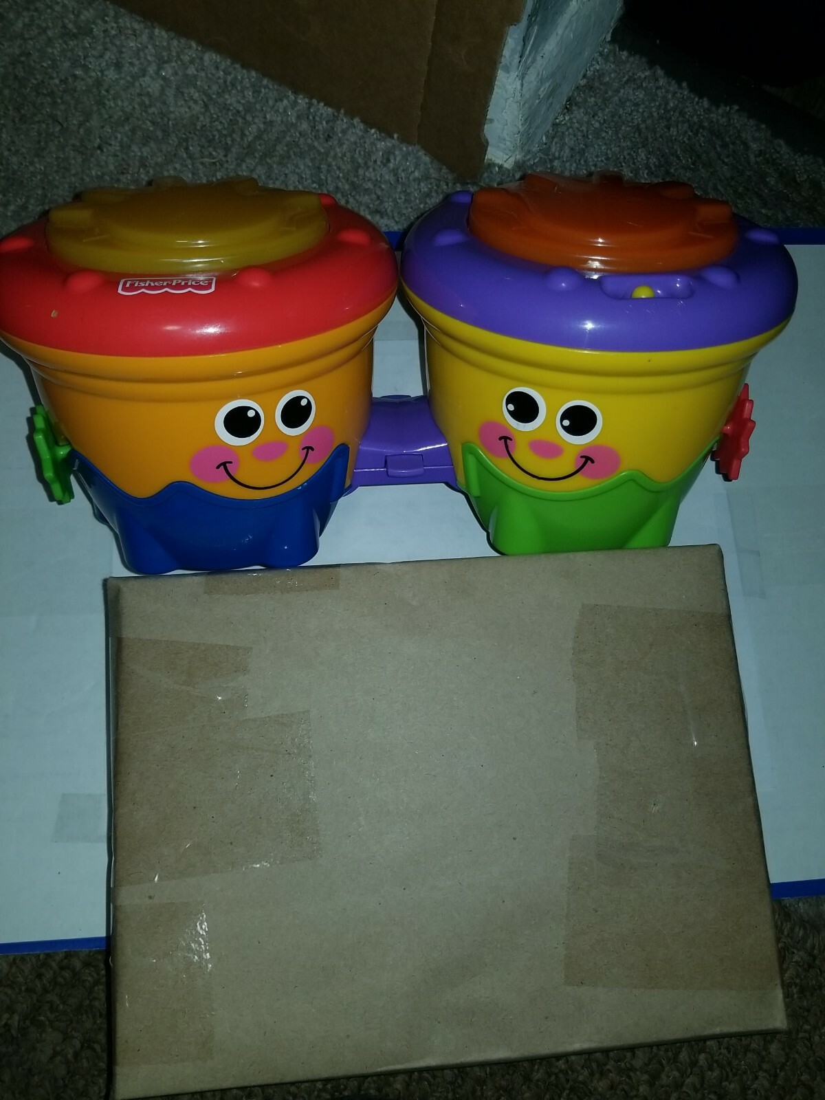 Fisher Price, Crawl Along Drum Roll, Bongos with Sounds & Lights