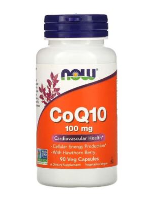 NOW FOODS COQ10 WITH HAWTHORN, 100MG, 90 VEGETABLE CAPSULES