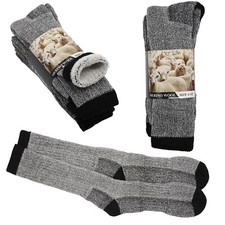 6 Pairs Merino Wool Thick Double Cushion Heavy Duty Socks Tradie Warm Thermal