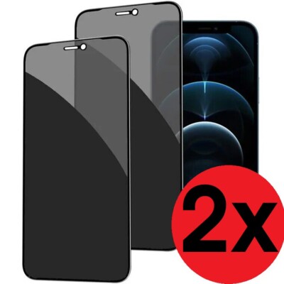 2x Panzerfolie Sichtschutz für iPhone 17 16 15 14 13 12 Pro Max Privacy 9H Glas