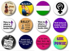 FEMINISM (Various Designs) - 1" / 25mm Button Badge - Novelty Suffragette Women