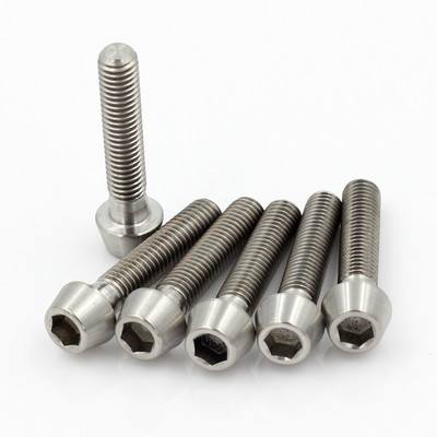 6pcs M5x25mm Titanium Ti Taper Allen Hex Socket Cap Head Bolt Finish