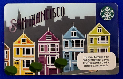 2011 Starbucks San Francisco Painted Ladies Gift Card--USED