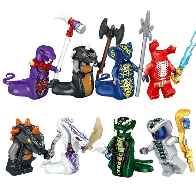 8 pcs Ninjago Serpentine,Snake,Pythor,Skales,Acidius Toy Mini Figures