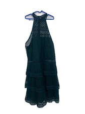 Pretty little thing Dress Size 12 Green Floral Layered Lace A Line 