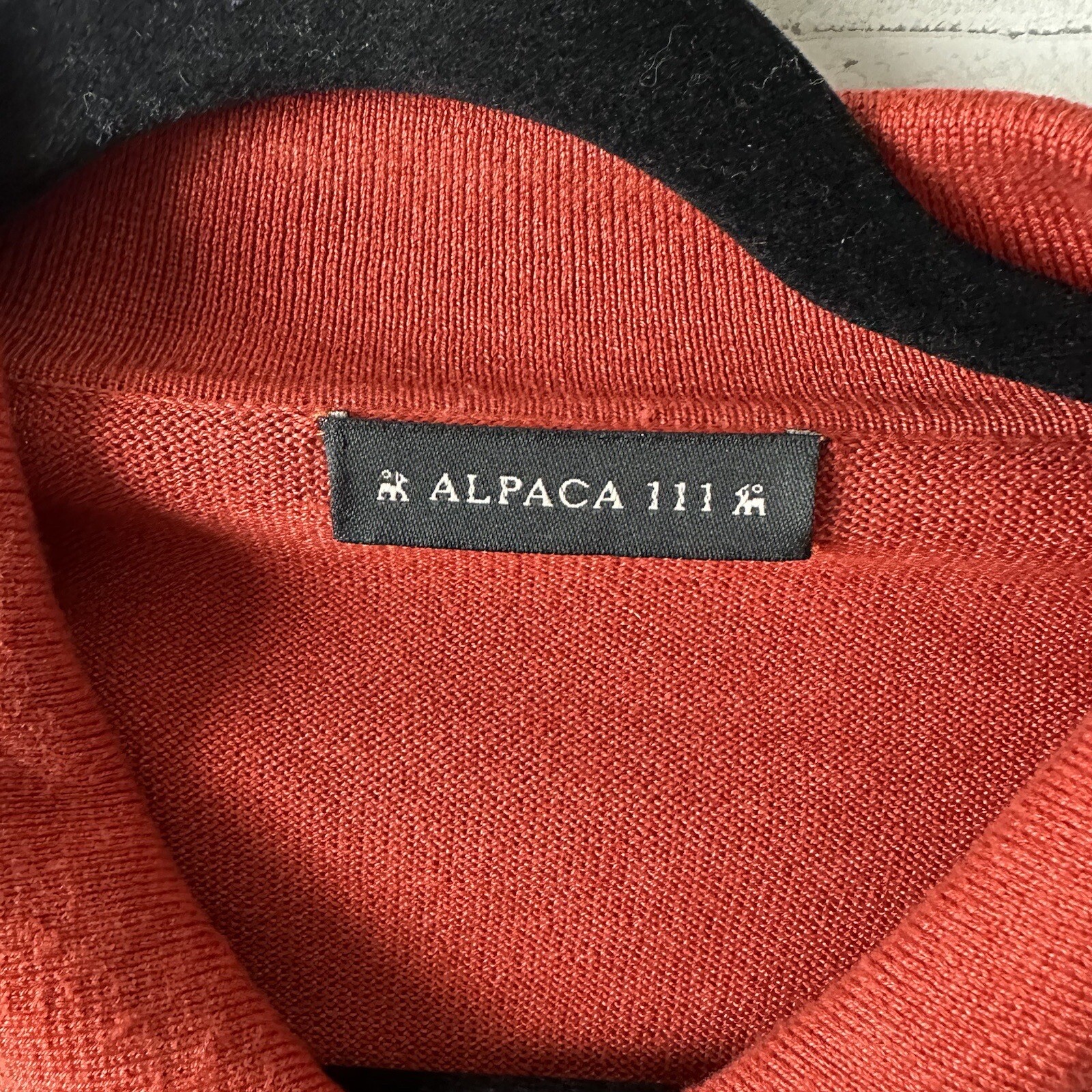 ALPACA 111 Sweater Pima Cotton Rust Red  Made In … - image 4