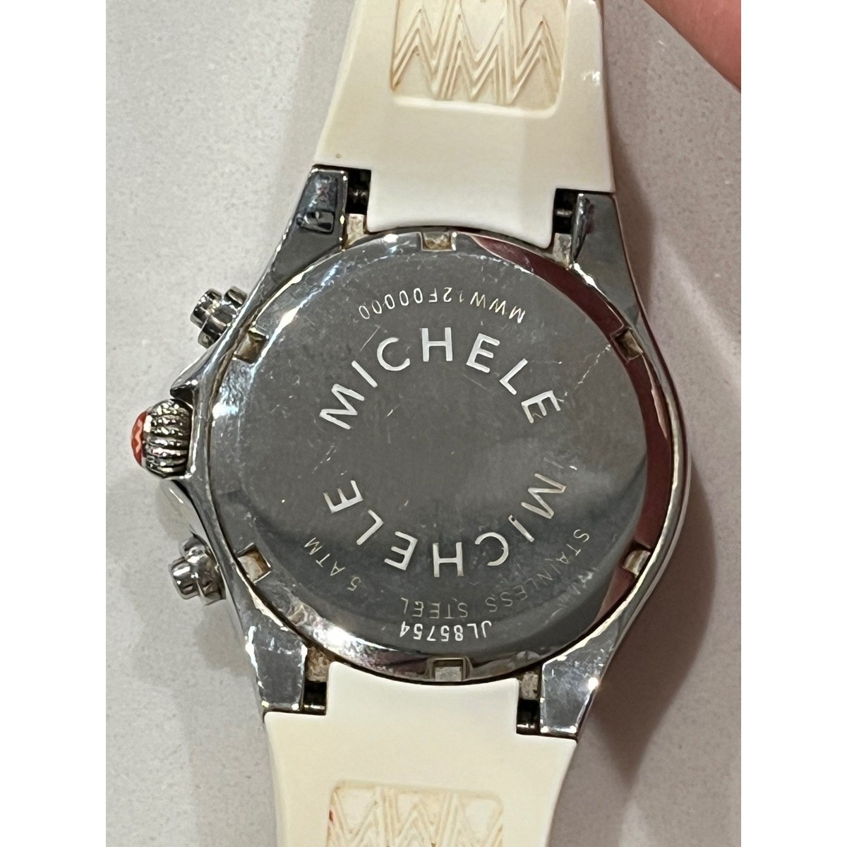 Michele Tahitian‎ Chronograph White Silicone Watch Jelly Bean needs batteries 143759386716_1.JPG main image 2