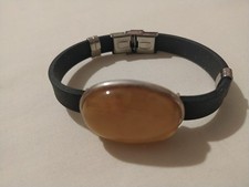 Bernstein Armband mit großer Naturstein, mit elastischen Band ungetragen. 