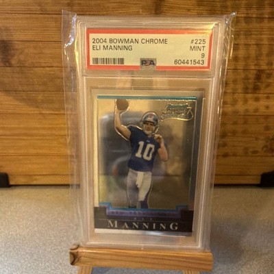 2004 Bowman Chrome Eli Manning #225 Rookie Super Bowl XXXIX Unsigned PSA 9