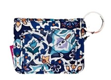 Vera Bradley Campus Double ID Lisbon Medallion Cool Card Wallet  Navy Lanyard