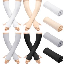 4 Pack Sun Protection UV Gloves Sun Block Driving Fingerless Gloves Wrist Len...