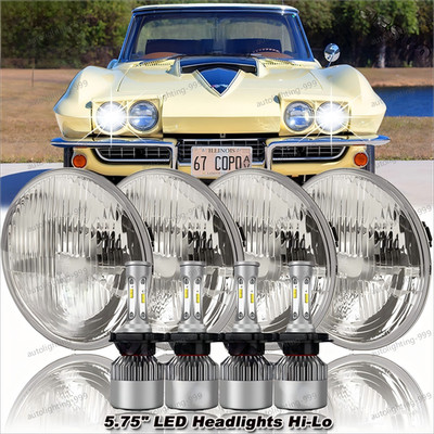 4pcs 5.75 5-3/4'' inch Car LED Headlights for Chevy GMC Corvette C1 C2 1963-1982+