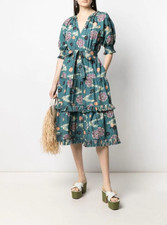 New Ulla Johnson Floral Print Ruffle Trim Size US 4