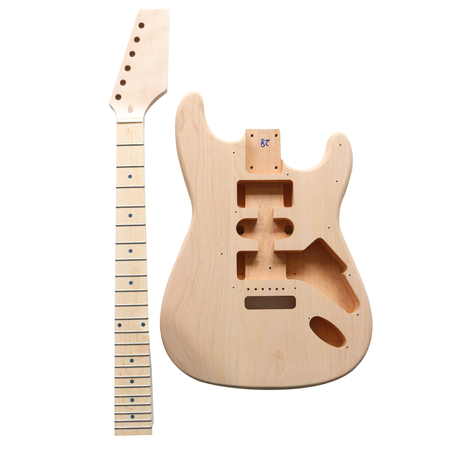 DIY ST4 Guitar Kit | Alder Body with Maple Fingerboard | Chrome Hardware Black