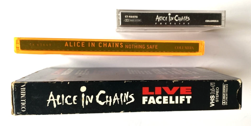 ALICE IN CHAINS LOT LIVE VHS / ORANGE CD NOTHING SAFE & CASSETTE TAPE FACELIFT Foto 4 de 4