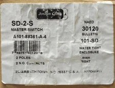 SYLVANIA JOSLYN CLARK SD 2 S 2 Pole Master Switch 101-SD SD-2-S A101 88361 A 4
