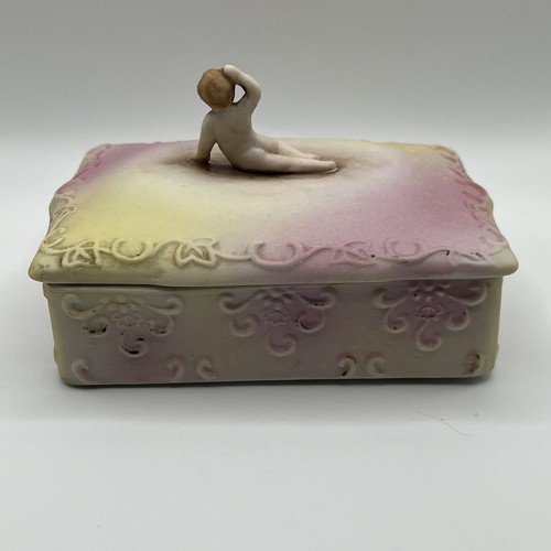 VINTAGE Hal-Sey Fifth Japan Trinket Box Cherub Romantic Decor Coquette SPRING - Picture 3 of 15