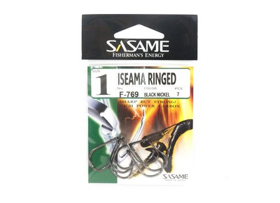 Sasame F-769 Iseama Ringed Straight Hook Size 1 (3564)