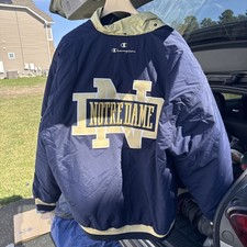 Vintage 90s University Of Notre Dame Champion Puffer Jacket XL Hooded Irish